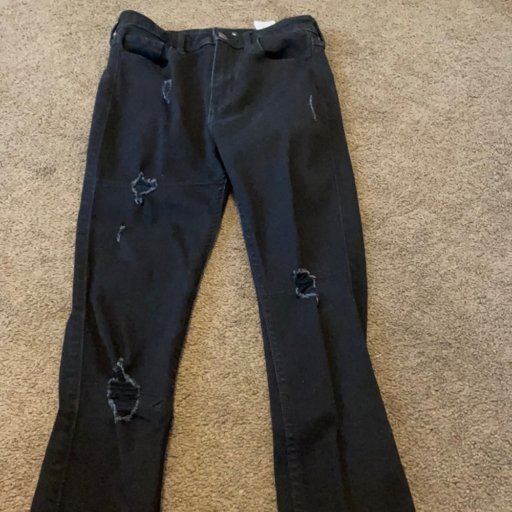 Black ripped hollister jeans
